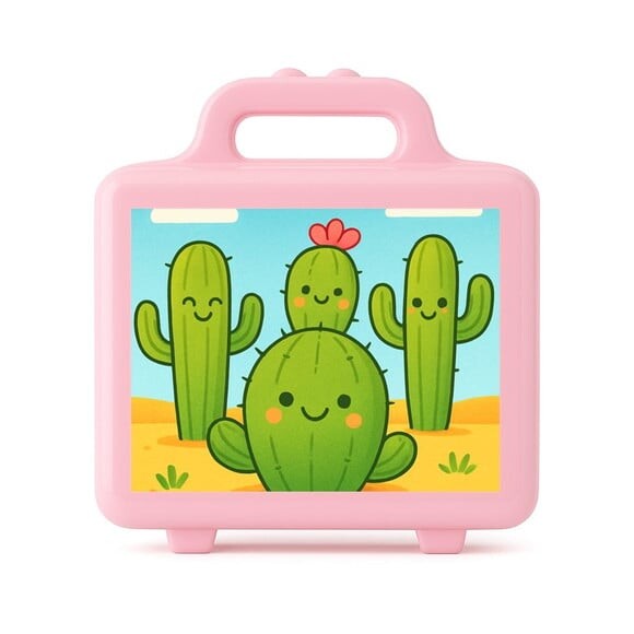 Maleta Plástica Personalizada 12x10cm Cactos Fofos