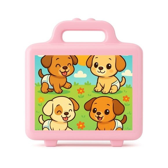 Maleta Plástica Personalizada 12x10cm Cachorrinhos Baby