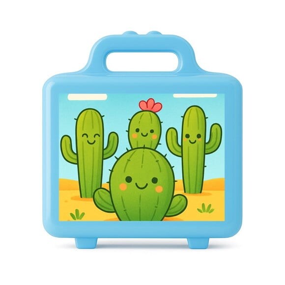 Maleta Plástica Personalizada 12x10cm Cactos Fofos