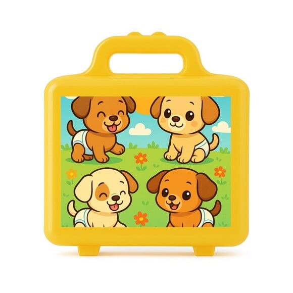Maleta Plástica Personalizada 12x10cm Cachorrinhos Baby