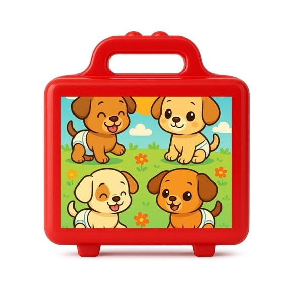 Maleta Plástica Personalizada 12x10cm Cachorrinhos Baby