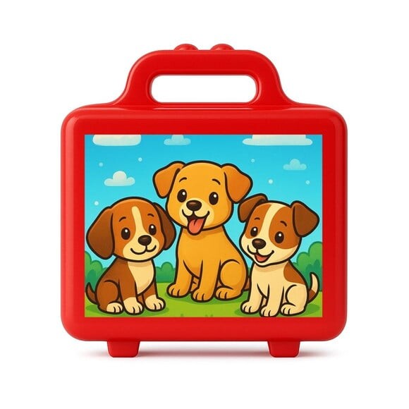 Maleta Plástica Personalizada 12x10cm Cachorrinhos