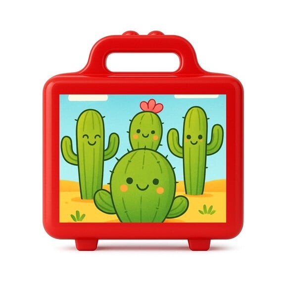 Maleta Plástica Personalizada 12x10cm Cactos Fofos