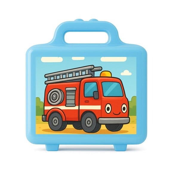 Maleta Plástica Personalizada 12x10cm Caminhão de Bombeiro