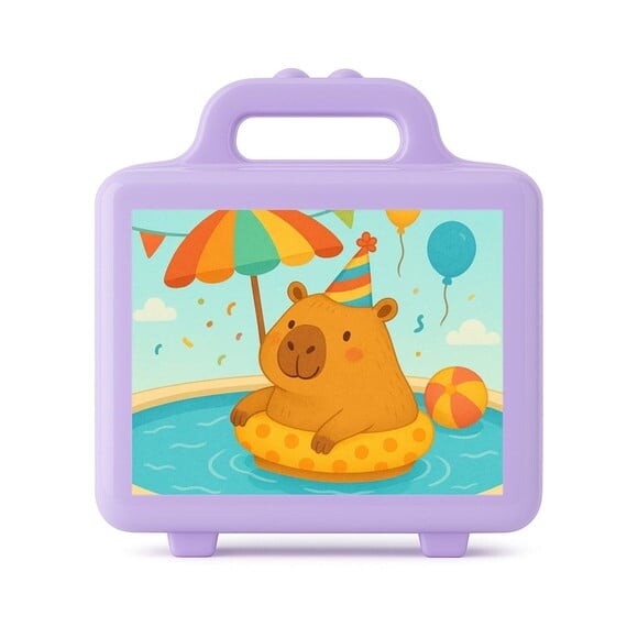 Maleta Plástica Personalizada 12x10cm Capivara Pool Party