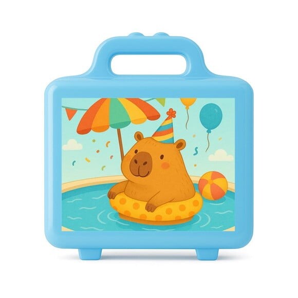 Maleta Plástica Personalizada 12x10cm Capivara Pool Party