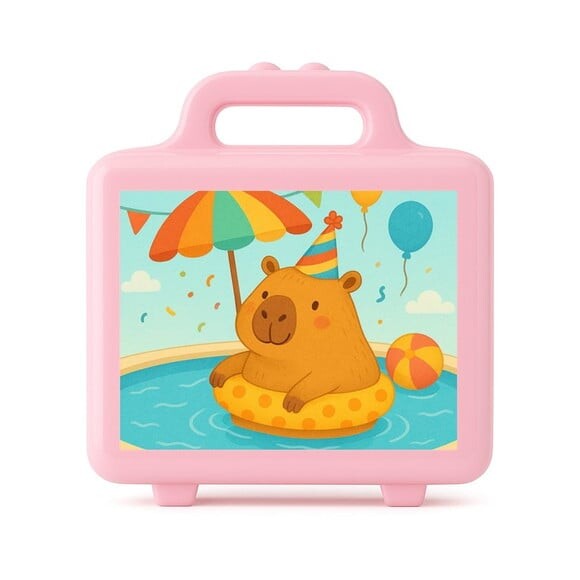 Maleta Plástica Personalizada 12x10cm Capivara Pool Party