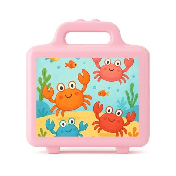 Maleta Plástica Personalizada 12x10cm Caranguejinhos