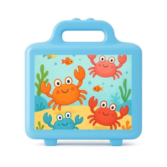 Maleta Plástica Personalizada 12x10cm Caranguejinhos