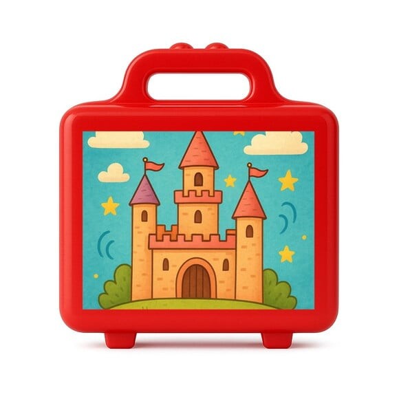 Maleta Plástica Personalizada 12x10cm Castelo Encantado
