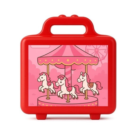 Maleta Plástica Personalizada 12x10cm Carrossel Rosa