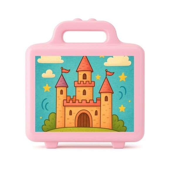 Maleta Plástica Personalizada 12x10cm Castelo Encantado
