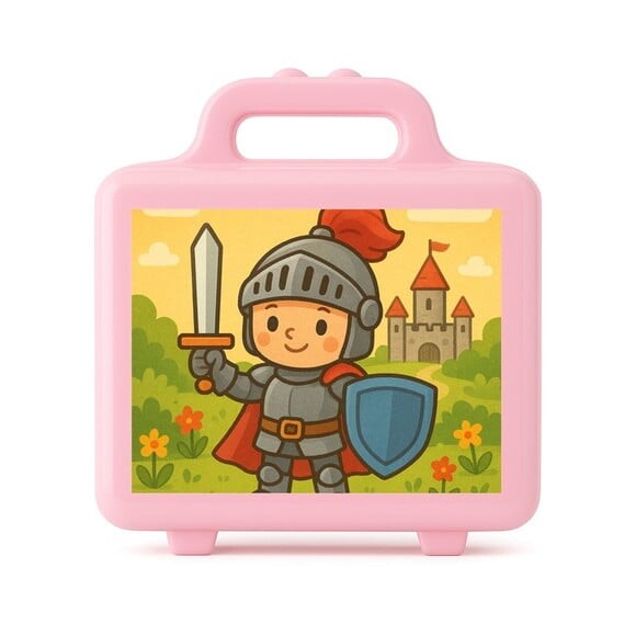 Maleta Plástica Personalizada 12x10cm Cavaleiro Medieval
