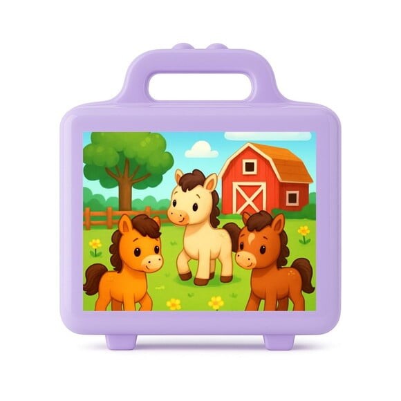 Maleta Plástica Personalizada 12x10cm Cavalinhos