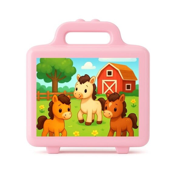 Maleta Plástica Personalizada 12x10cm Cavalinhos