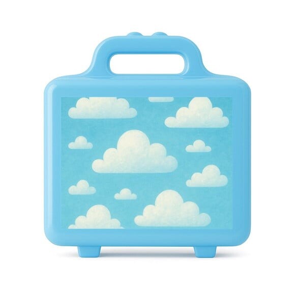 Maleta Plástica Personalizada 12x10cm Céu Azul