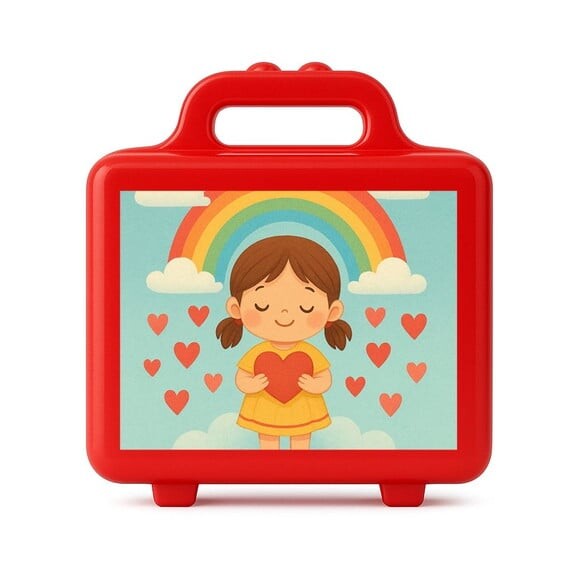 Maleta Plástica Personalizada 12x10cm Chuva de Amor