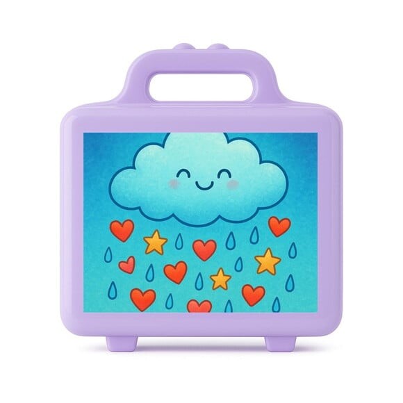 Maleta Plástica Personalizada 12x10cm Chuva de Bênçãos