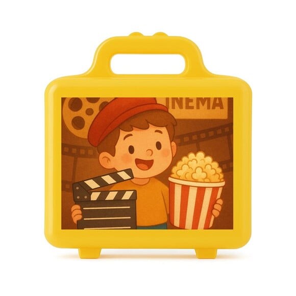 Maleta Plástica Personalizada 12x10cm Cinema Antigo