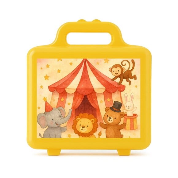 Maleta Plástica Personalizada 12x10cm Circo Aquarela