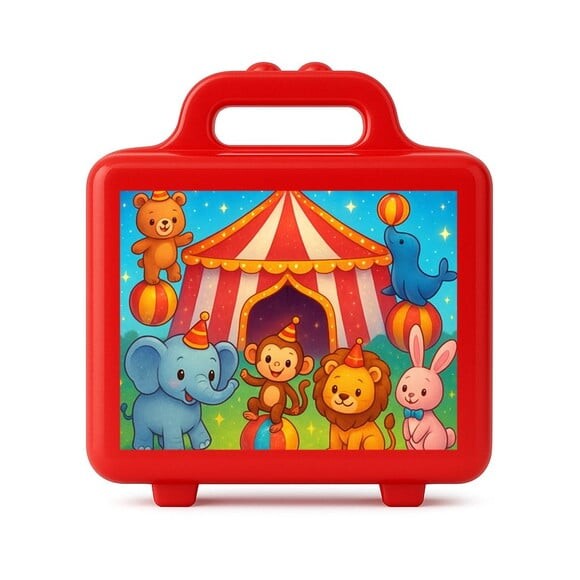 Maleta Plástica Personalizada 12x10cm Circo Encantado