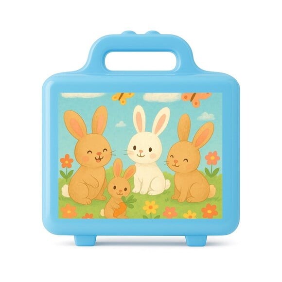 Maleta Plástica Personalizada 12x10cm Coelhinhos