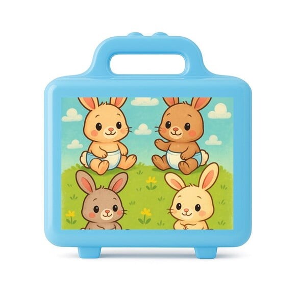 Maleta Plástica Personalizada 12x10cm Coelhinhos Baby