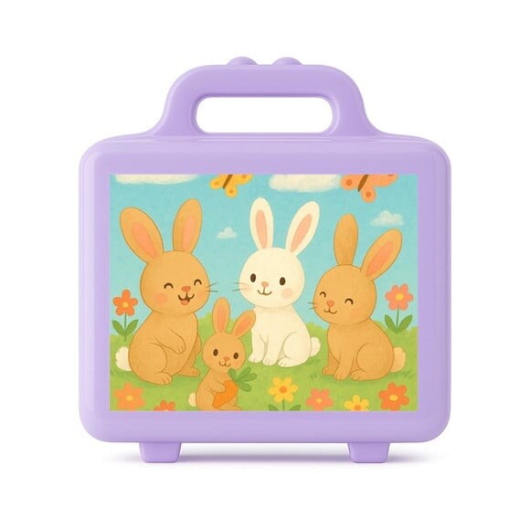Maleta Plástica Personalizada 12x10cm Coelhinhos