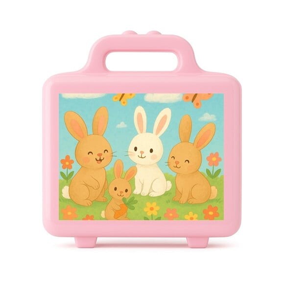 Maleta Plástica Personalizada 12x10cm Coelhinhos