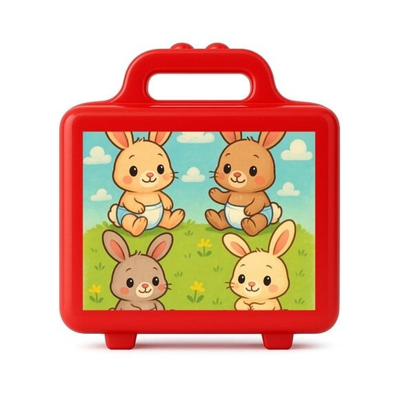 Maleta Plástica Personalizada 12x10cm Coelhinhos Baby