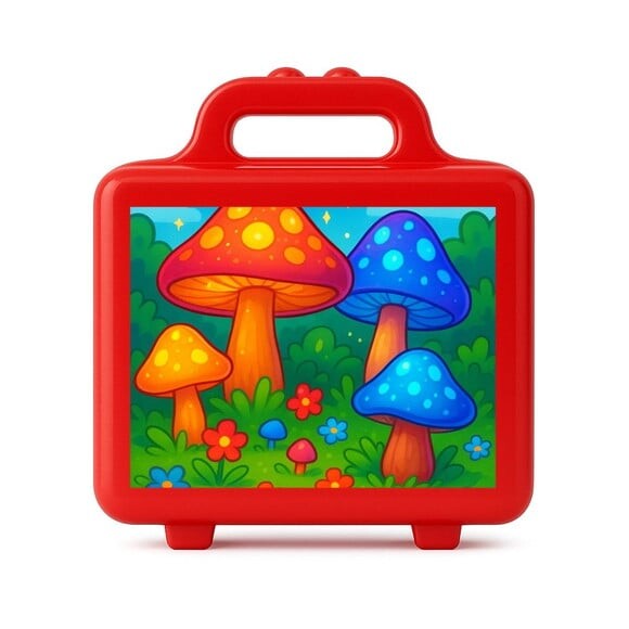 Maleta Plástica Personalizada 12x10cm Cogumelos Mágicos
