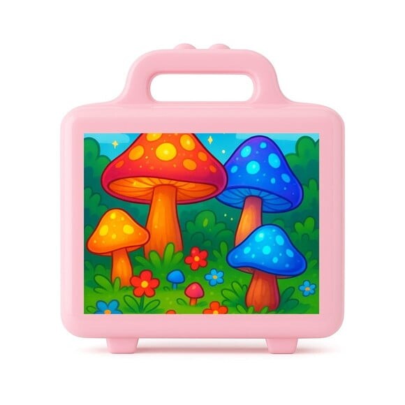 Maleta Plástica Personalizada 12x10cm Cogumelos Mágicos
