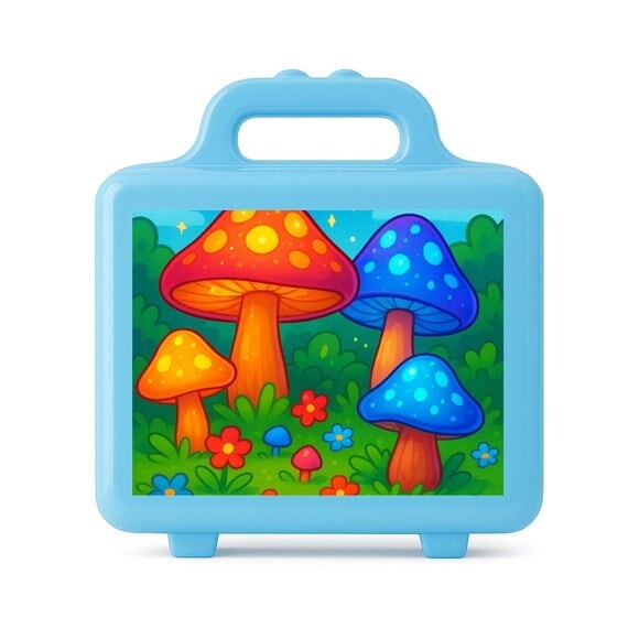 Maleta Plástica Personalizada 12x10cm Cogumelos Mágicos