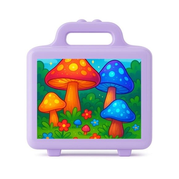 Maleta Plástica Personalizada 12x10cm Cogumelos Mágicos