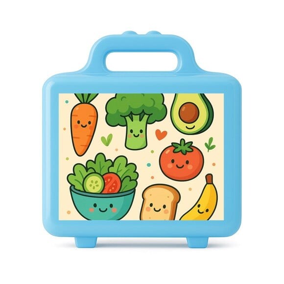Maleta Plástica Personalizada 12x10cm Comidinhas Saudáveis