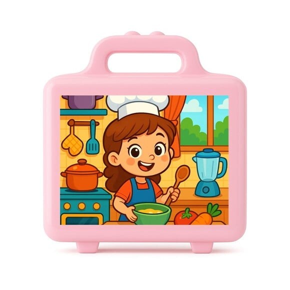 Maleta Plástica Personalizada 12x10cm Cozinha Kids