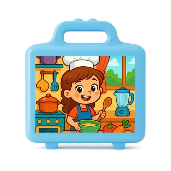 Maleta Plástica Personalizada 12x10cm Cozinha Kids