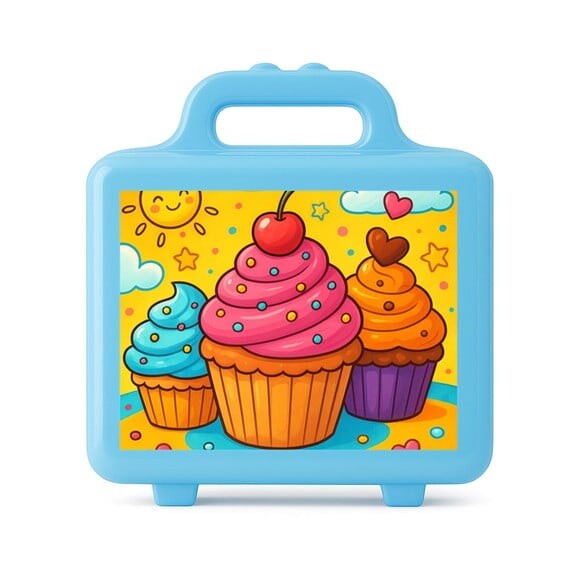 Maleta Plástica Personalizada 12x10cm Cupcakes