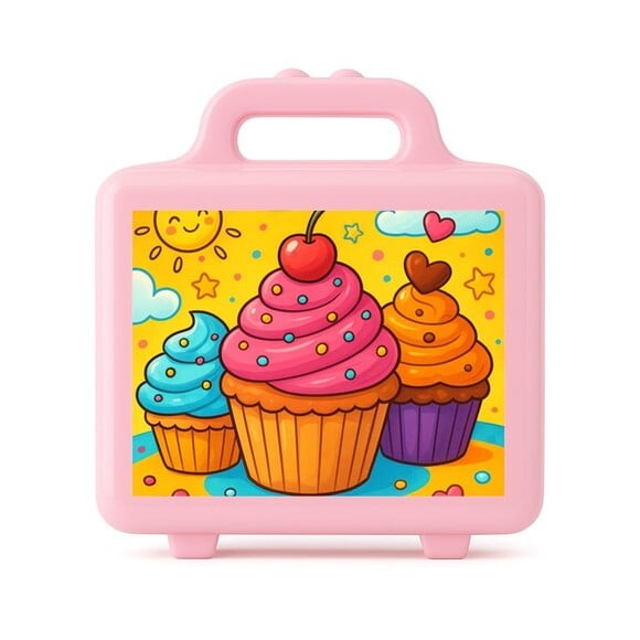 Maleta Plástica Personalizada 12x10cm Cupcakes