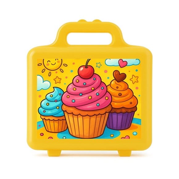 Maleta Plástica Personalizada 12x10cm Cupcakes