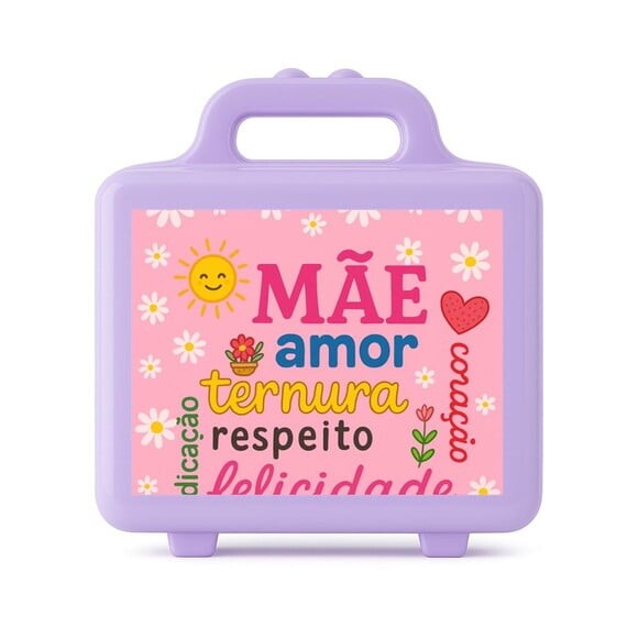 Maleta Plástica Personalizada 12x10cm Dia das Mães