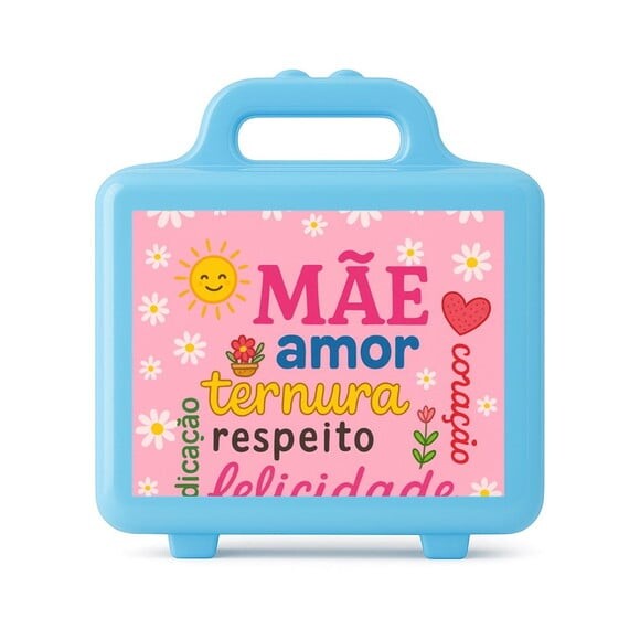 Maleta Plástica Personalizada 12x10cm Dia das Mães