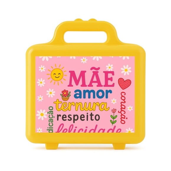 Maleta Plástica Personalizada 12x10cm Dia das Mães