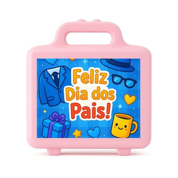 Maleta Plástica Personalizada 12x10cm Dia dos Pais