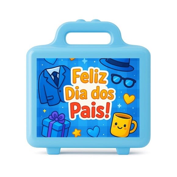 Maleta Plástica Personalizada 12x10cm Dia dos Pais