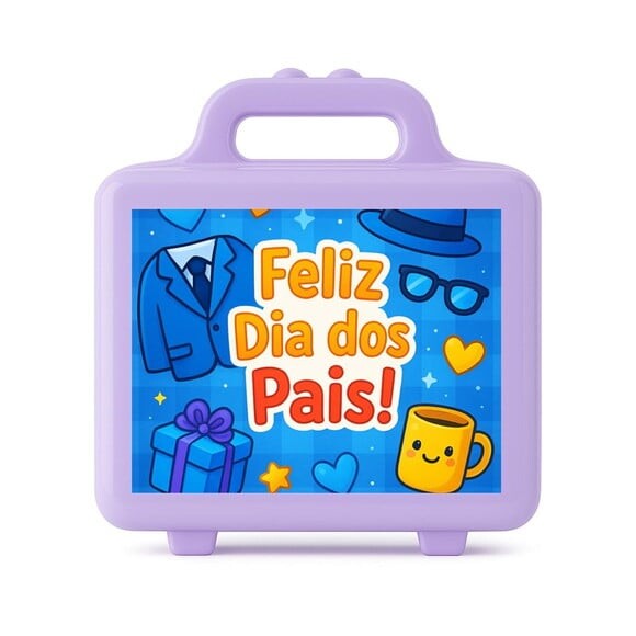 Maleta Plástica Personalizada 12x10cm Dia dos Pais