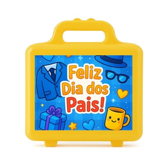 Maleta Plástica Personalizada 12x10cm Dia dos Pais
