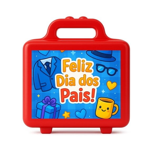 Maleta Plástica Personalizada 12x10cm Dia dos Pais