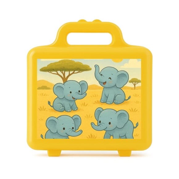Maleta Plástica Personalizada 12x10cm Elefantinhos