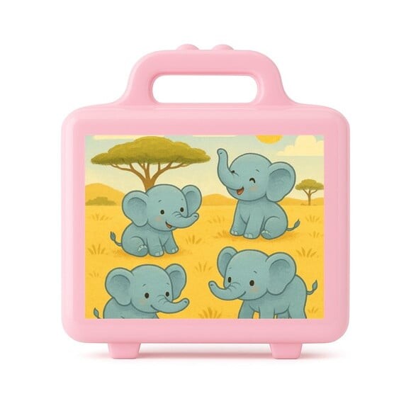 Maleta Plástica Personalizada 12x10cm Elefantinhos